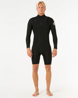 Dawn Patrol 2mm Chest Zip Long Sleeve Wetsuit in Black
