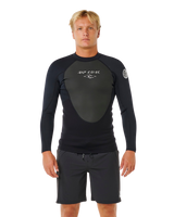 Omega 1.5mm Long Sleeve Rash Vest in Black