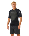 Omega 1.5mm Short Sleeved Rash Vest in Black
