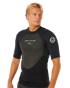 Omega 1.5mm Short Sleeved Rash Vest in Black