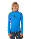 Boys Waves UPF Long Sleeved Rash Vest in Blue Gum