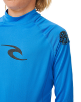 Boys Waves UPF Long Sleeved Rash Vest in Blue Gum