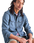 The Outerknown Mens Chroma Blanket Shirt in Marine