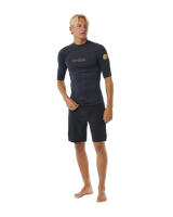 The Rip Curl Dawn Patrol UPF Performance Rash Vest in Navy Marle