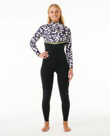 E-Bomb 4/3mm Zip Free Wetsuit in Black & Lime