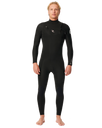 Dawn Patrol Perf 3/2mm Chest Zip Wetsuit in Black