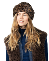 The Barts Womens Fur Cable Bandhat in Print Brown