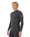 Dawn Patrol UPF Performance Long Sleeved Rash Vest in Black Marle