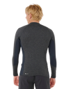Dawn Patrol UPF Performance Long Sleeved Rash Vest in Black Marle
