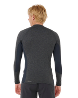 Dawn Patrol UPF Performance Long Sleeved Rash Vest in Black Marle