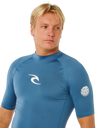 Waves UPF Performance Short Sleeved Rash Vest in Bluefin