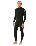Dawn Patrol 4/3mm Chest Zip Wetsuit in Black