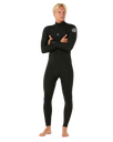 Dawn Patrol 4/3mm Chest Zip Wetsuit in Black