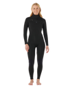 Womens Dawn Patrol 3/2mm Chest Zip Wetsuit in Black