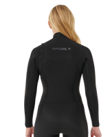 Womens Dawn Patrol 3/2mm Chest Zip Wetsuit in Black