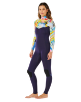 Womens Dawn Patrol 3/2mm Chest Zip Wetsuit in Multicolour