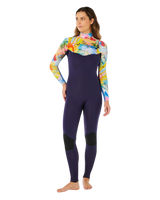 Womens Dawn Patrol 3/2mm Chest Zip Wetsuit in Multicolour
