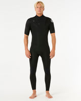 Dawn Patrol 2mm Chest Zip Short Sleeve Wetsuit in Black