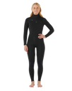 Womens Dawn Patrol Pro 4/3mm Chest Zip Wetsuit in Black