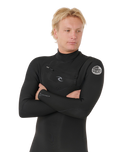 Dawn Patrol Pro 3/2mm Chest Zip Wetsuit in Black