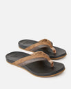 The Rip Curl Mens Soft Top Open Toe Flip Flops in Black & Brown