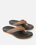 The Rip Curl Mens Soft Top Open Toe Flip Flops in Black & Brown