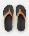The Rip Curl Mens Soft Top Open Toe Flip Flops in Black & Brown