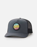 The Rip Curl Mens Wetsuit Icon Trucker Cap in Washed Black