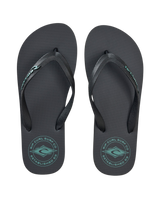 Stapler Bloom Flip Flops in Washed Black