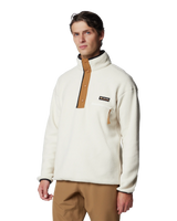 The Columbia Mens Helvetia II Half Snap Fleece Jacket in Chalk
