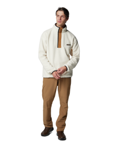 The Columbia Mens Helvetia II Half Snap Fleece Jacket in Chalk