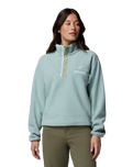 Helvetia™ II Cropped Half Snap Fleece Jacket in Crushed Blue, Safari & Marine Light