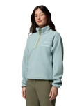 Helvetia™ II Cropped Half Snap Fleece Jacket in Crushed Blue, Safari & Marine Light