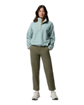 Helvetia™ II Cropped Half Snap Fleece Jacket in Crushed Blue, Safari & Marine Light