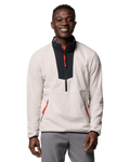 The Columbia Mens Sequoia Grove Half Zip Fleece Jacket in Dark Stone & Black