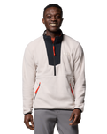 The Columbia Mens Sequoia Grove Half Zip Fleece Jacket in Dark Stone & Black