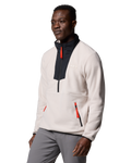 The Columbia Mens Sequoia Grove Half Zip Fleece Jacket in Dark Stone & Black