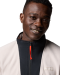 The Columbia Mens Sequoia Grove Half Zip Fleece Jacket in Dark Stone & Black
