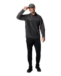 The Columbia Mens Steens Mountain Half Snap II Sweatshirt in Charcoal Heather & Shark