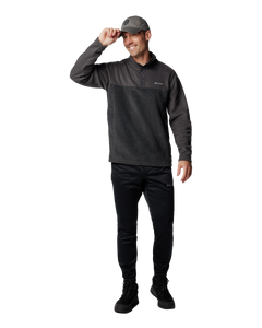 The Columbia Mens Steens Mountain Half Snap II Sweatshirt in Charcoal Heather & Shark
