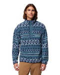 The Columbia Mens Helvetia™ II Printed Half Snap Fleece Jacket in Everblue KnitKnot