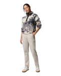 The Columbia Womens Helvetia™ II Printed Cropped Half Snap Fleece Jacket in Shark & Dreaming