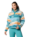 Helvetia™ II Printed Cropped Half Snap Fleece Jacket in Teal
