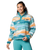 Helvetia™ II Printed Cropped Half Snap Fleece Jacket in Teal