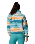Helvetia™ II Printed Cropped Half Snap Fleece Jacket in Teal