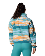 Helvetia™ II Printed Cropped Half Snap Fleece Jacket in Teal