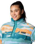 Helvetia™ II Printed Cropped Half Snap Fleece Jacket in Teal