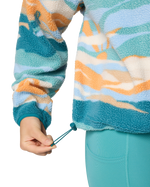 Helvetia™ II Printed Cropped Half Snap Fleece Jacket in Teal