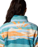 Helvetia™ II Printed Cropped Half Snap Fleece Jacket in Teal