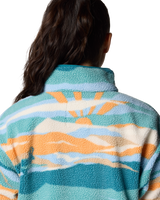 Helvetia™ II Printed Cropped Half Snap Fleece Jacket in Teal